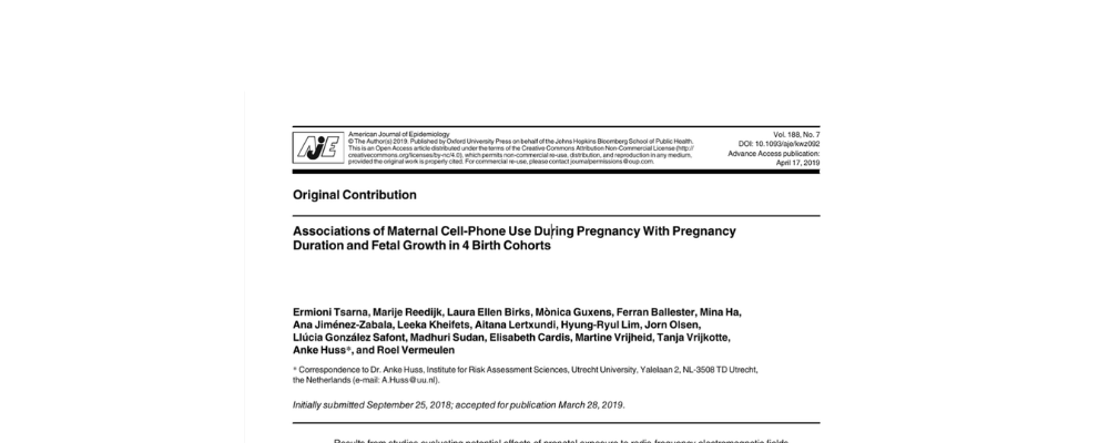 Associations of Maternal Cell-Phone Use During Pregnancy With Pregnancy Duration and Fetal Growth in 4 Birth Cohorts
