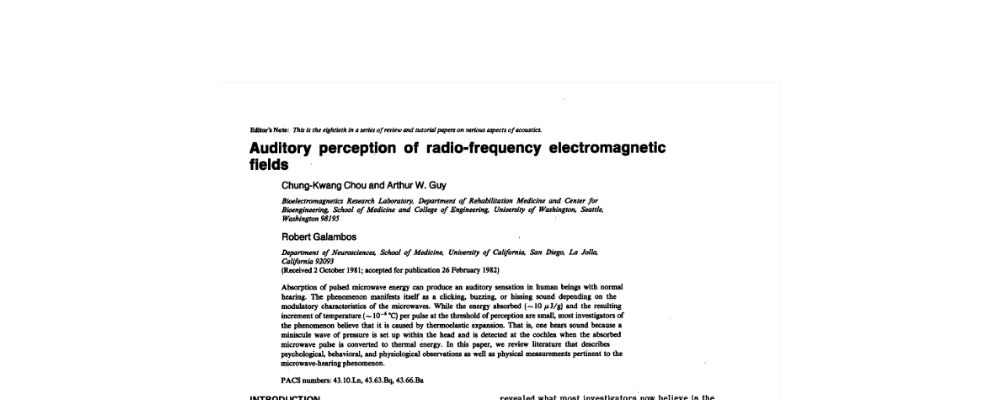 Auditory perception of radio-frequency electromagnetic fields
