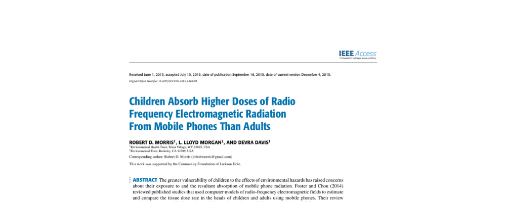 Children Absorb Higher Doses of Radio Frequency Electromagnetic Radiation From Mobile Phones Than Adults