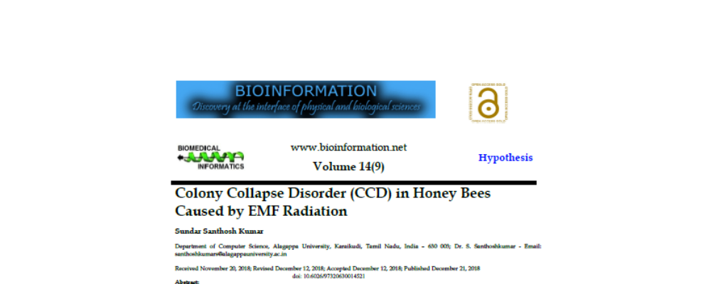 Colony Collapse Disorder (CCD) in Honey Bees Caused by EMF Radiation