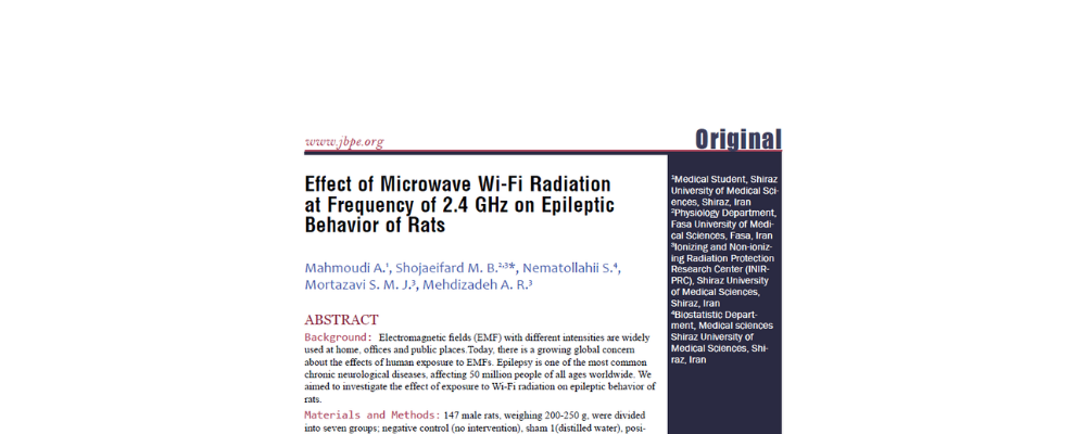 Effect of Microwave Wi-Fi Radiationat Frequency of 2.4 GHz on EpilepticBehavior of Rats