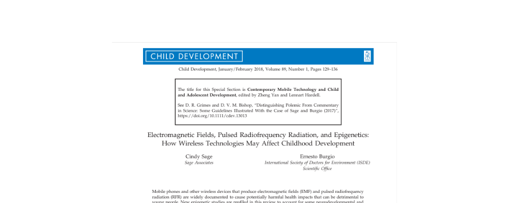 Electromagnetic Fields, Pulsed Radiofrequency Radiation, and Epigenetics: How Wireless Technologies May Affect Childhood Development
