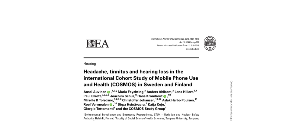 Headache, tinnitus and hearing loss in the international Cohort Study of Mobile Phone Use and Health (COSMOS) in Sweden and Finland