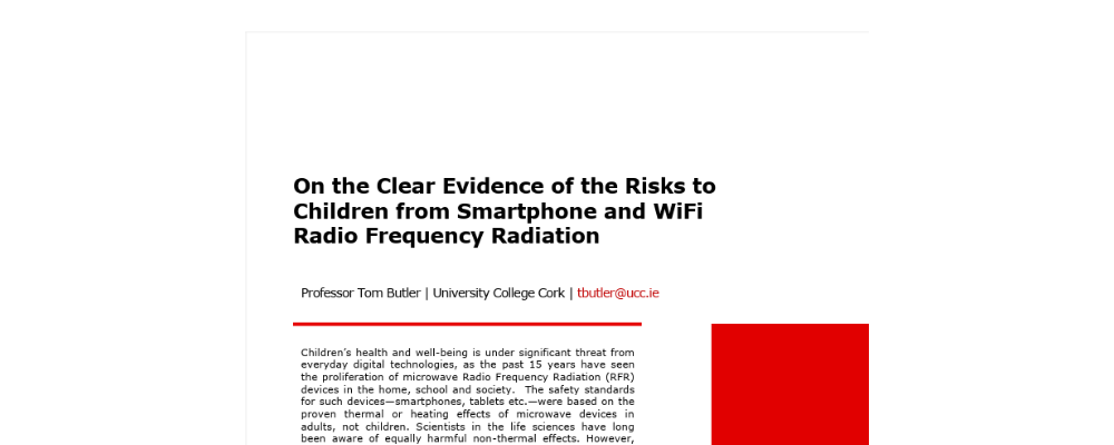 On the Clear Evidence of the Risks to Children from Smartphone and WiFi Radio Frequency Radiation