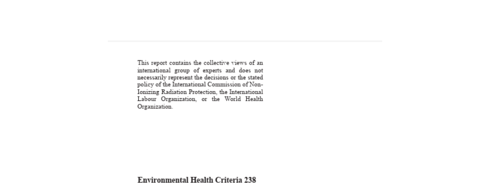 Environmental Health Criteria 238