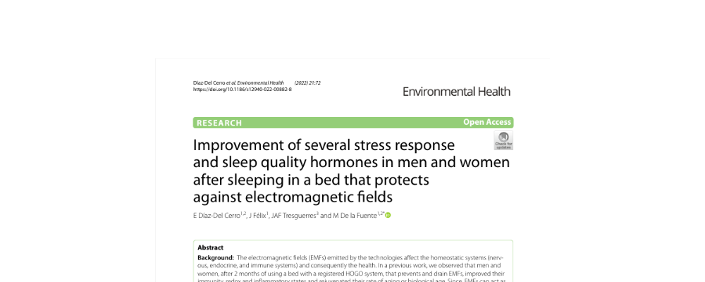 Improvement of several stress responseand sleep quality hormones in men and womenafter sleeping in a bed that protectsagainst electromagnetic fields