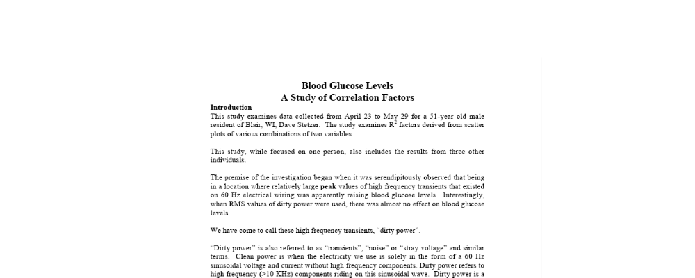 Blood Glucose Levels A Study of Correlation Factors