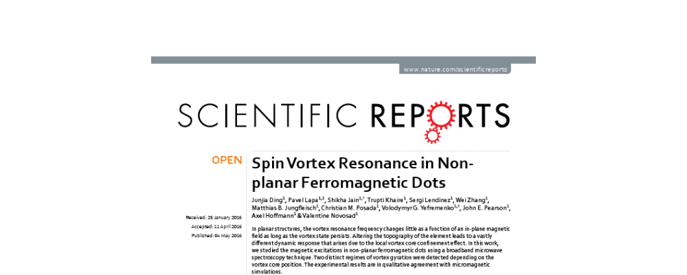 Spin Vortex Resonance in Nonplanar Ferromagnetic Dots